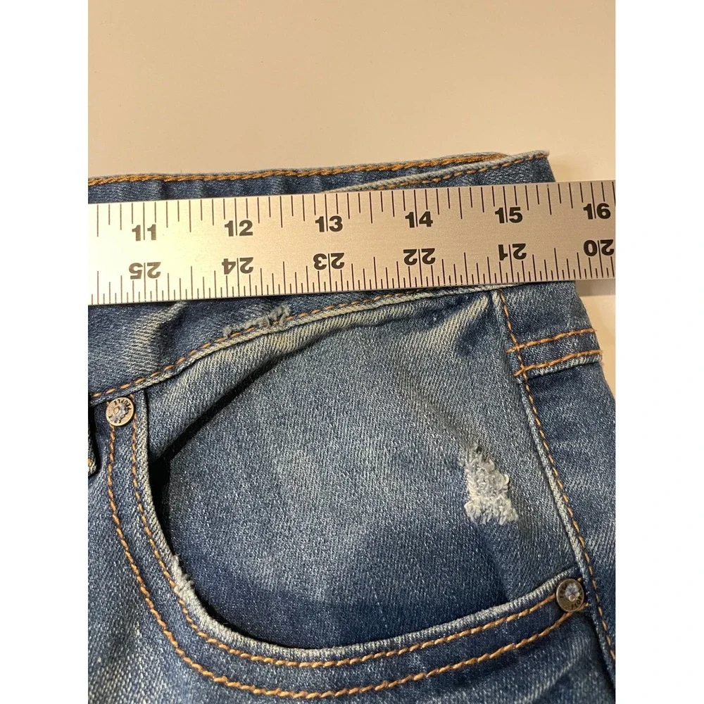 Free People Womens Distressed Skinny Jeans Blue Denim Low Rise Size 28